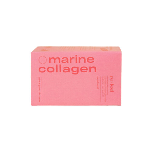 Пептидный морской коллаген re-feel порошок 25 стиков, для кожи, ногтей и волос, для суставов, костей и сухожилий