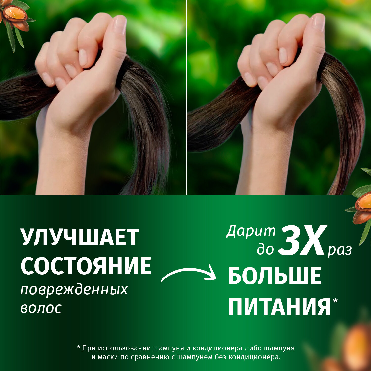 Набор для волос подарочный женский Herbal Essences Шампунь и бальзам для волос Глубокое восстановление Аргановое масло 250мл + 180мл — фото 1