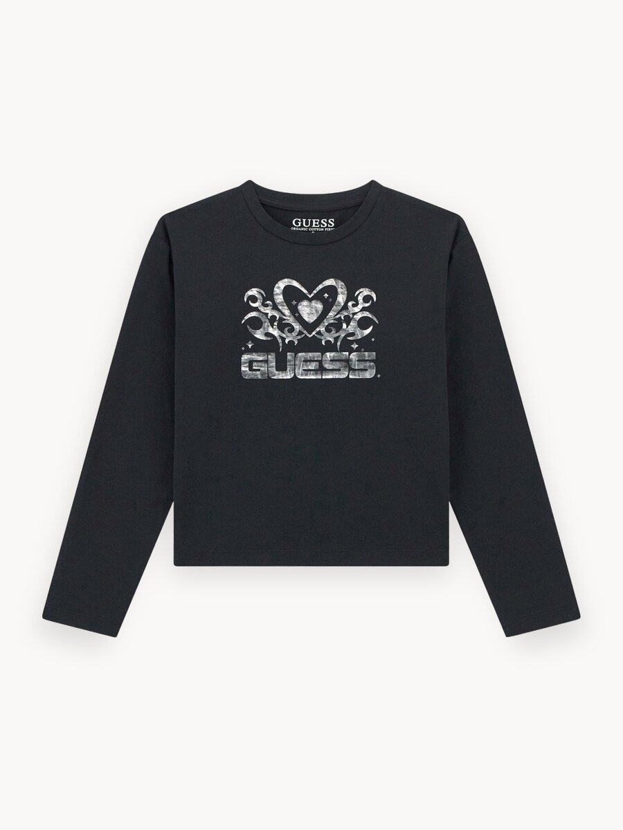 Лонгслив GUESS Midi LS, размер 14 лет, черный