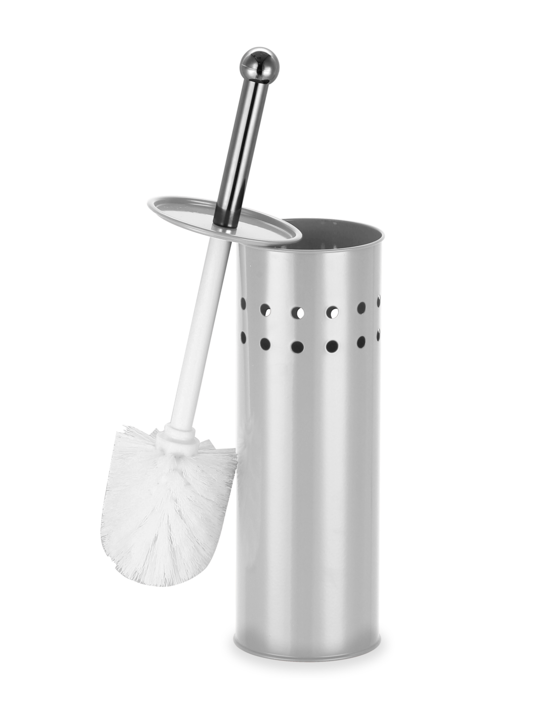 Ерш для унитаза KROFFO "Stylo White", с подставкой, белый, металл, пластик — фото 1