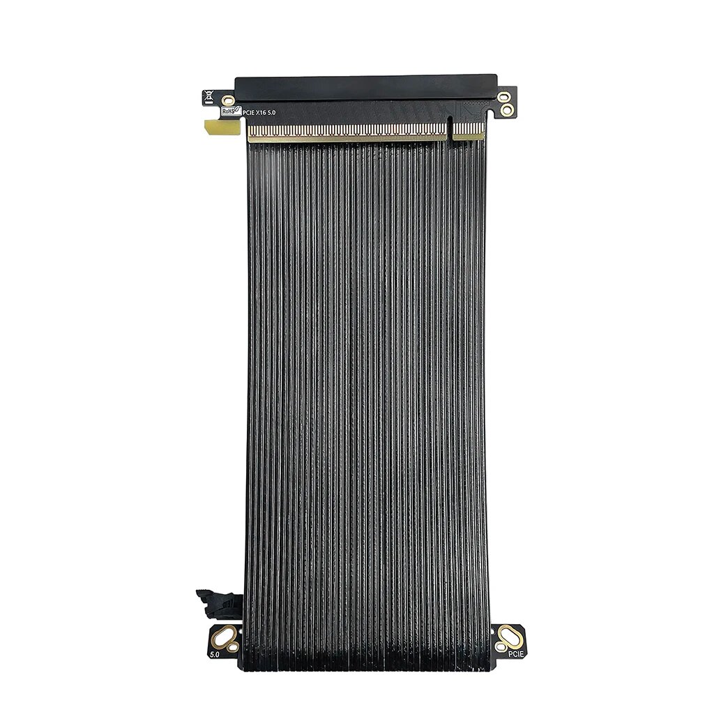 PCIe 5,0 X16 GEN5 двунаправленная полоса пропускания корпуса удлинительного кабеля видеокарты посеребренный для удлинительного кабеля графического процессора ITX 64 ГБ/с, Double Reverse, 18.5CM