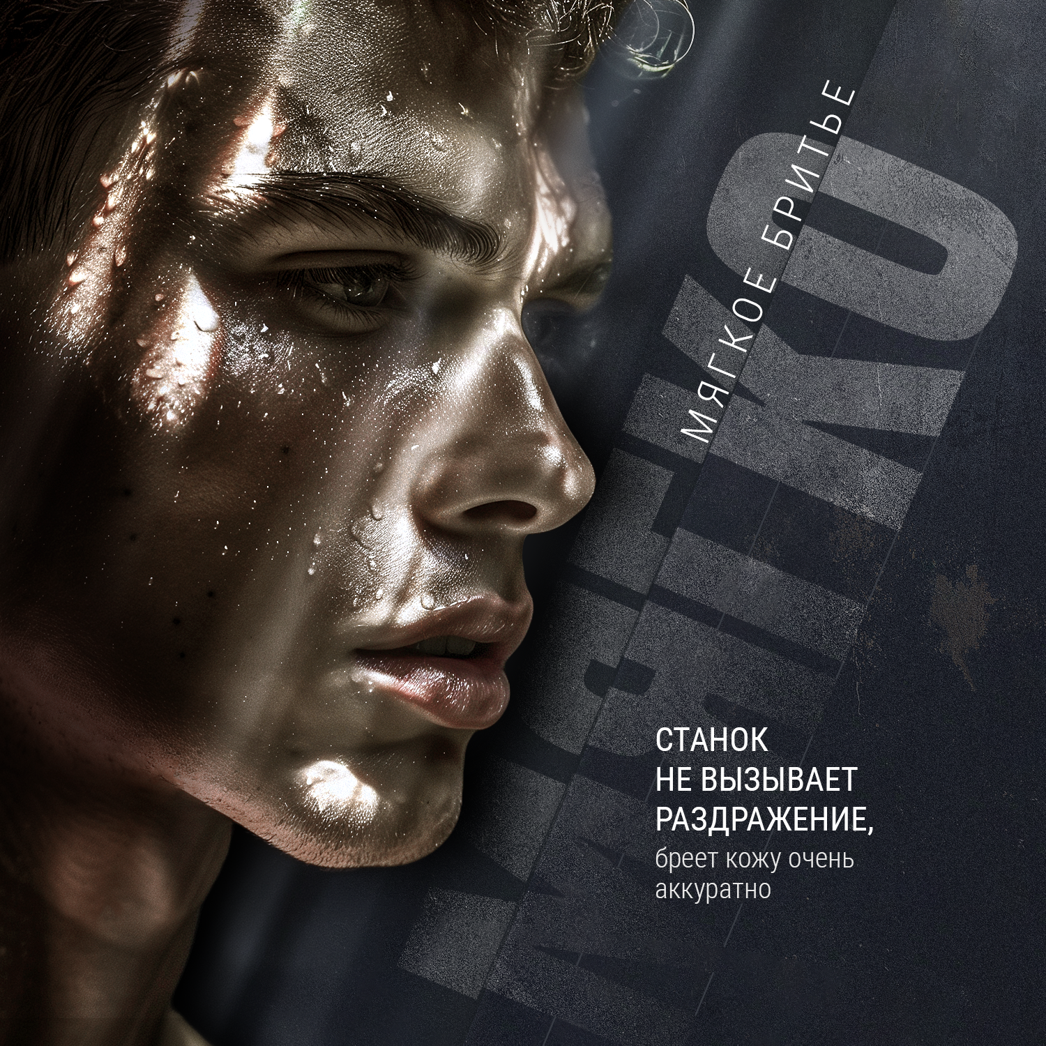 Крупный план двухстороннего лезвия с платиновым напылением для Т-рамной бритвы TM на светлом фоне