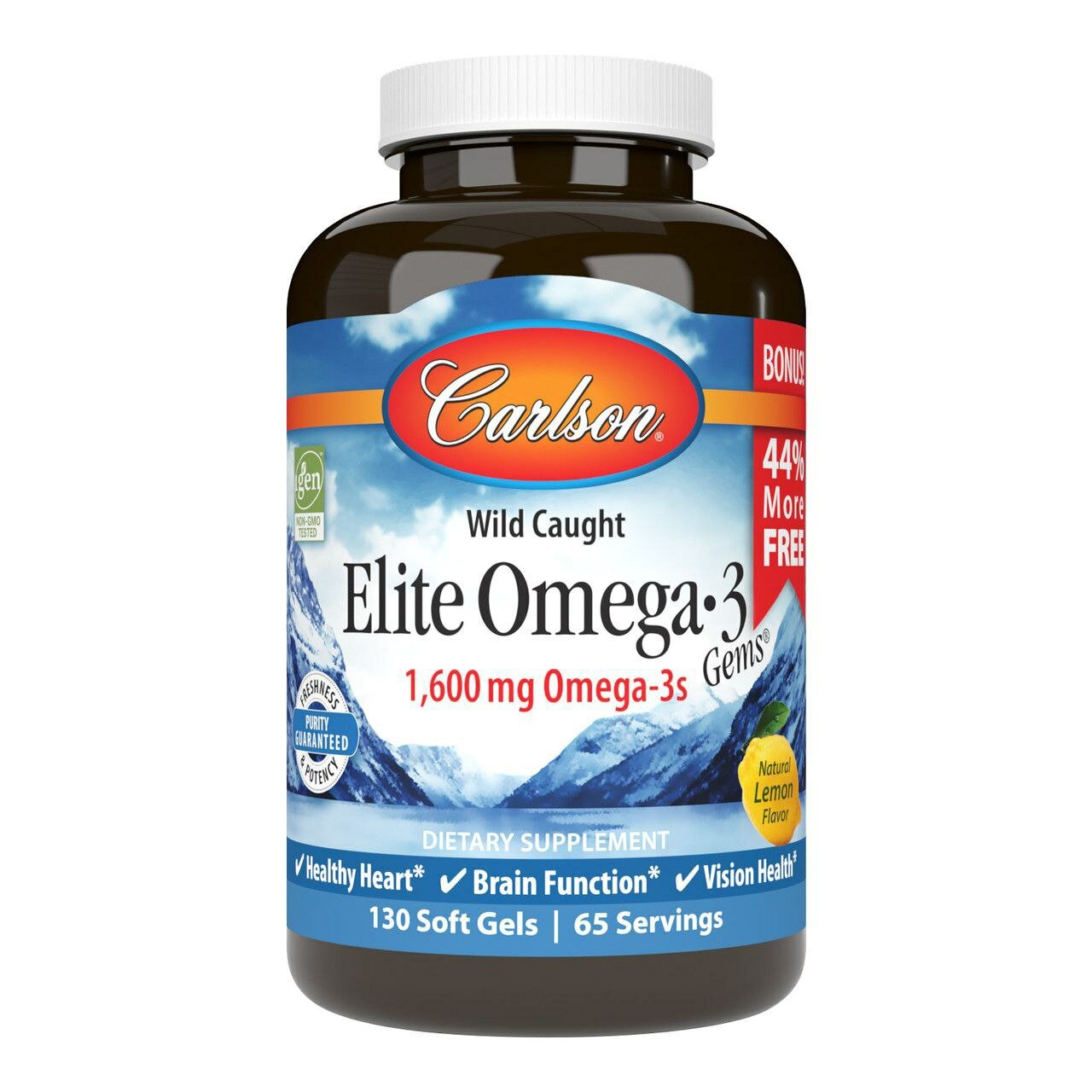 БАД Carlson Labs, омега 3, для иммунитета, 1600мг, 130 капс, США — фото 1