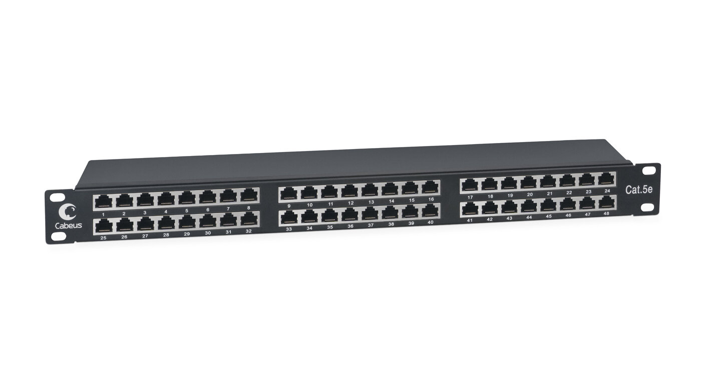 Патч-панель Cabeus PLHD-48-Cat.5e-SH-Dual IDC-1U 1U 48хRJ-45 экранированная