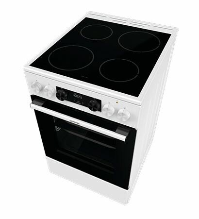 Электрическая плита Gorenje GEC5C42WG, стеклокерамическая, 4 конфорки, белая — фото 1