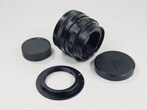 Изображение товара Объектив штатный светосильный. Комплект. Гелиос 44М f/2 58мм М42 и на Canon EF EF-S EOS
