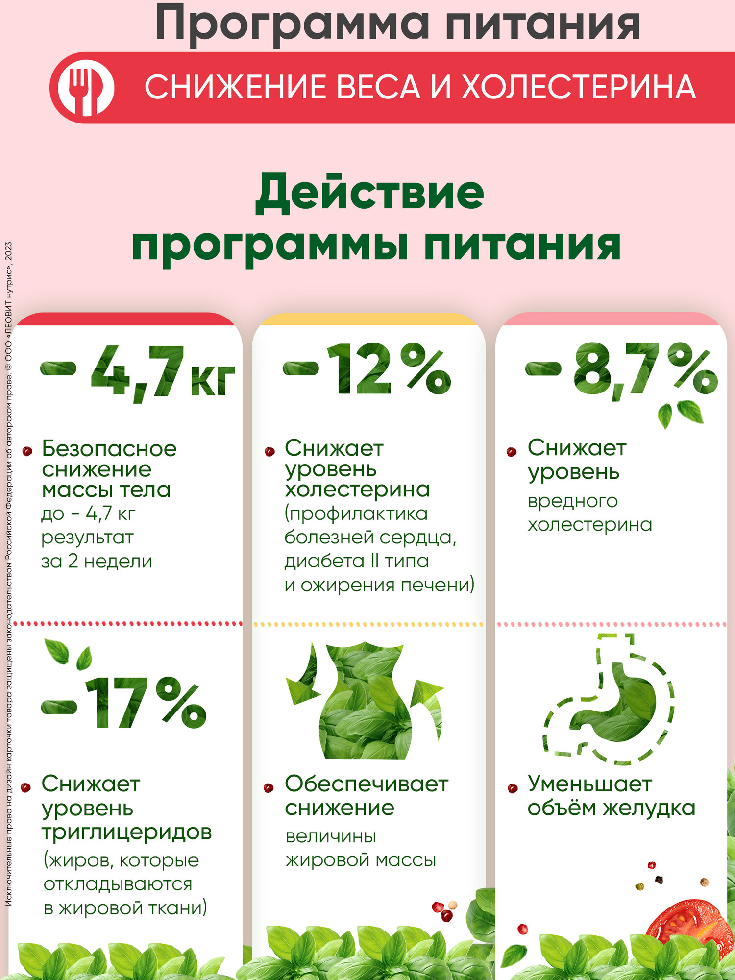 Изображение Программа питания Снижение веса и холестерина меню Худеем за неделю леовит Кейс