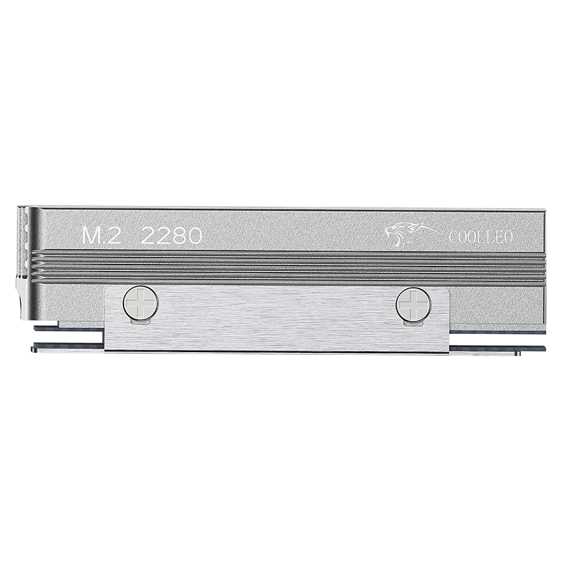 Радиатор для 2280 M2 SSD Coolleo CL-V3SSD Grey, алюминиевый, 2 медные трубки — фото 1
