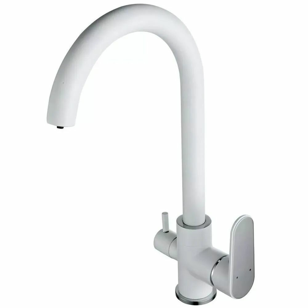 Смеситель для кухни Diadonna D87-446117W с выходом для фильтрованной воды картридж 35 мм цвет белый крепление гайка