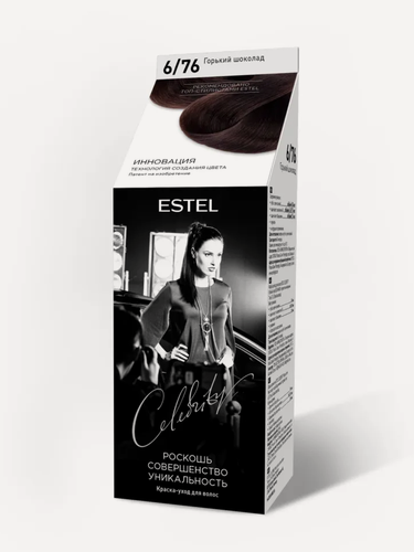 Изображение товара ESTEL Краска-уход CELEBRITY для окрашивания волос без аммиака, 6/76 горький шоколад, 140 мл