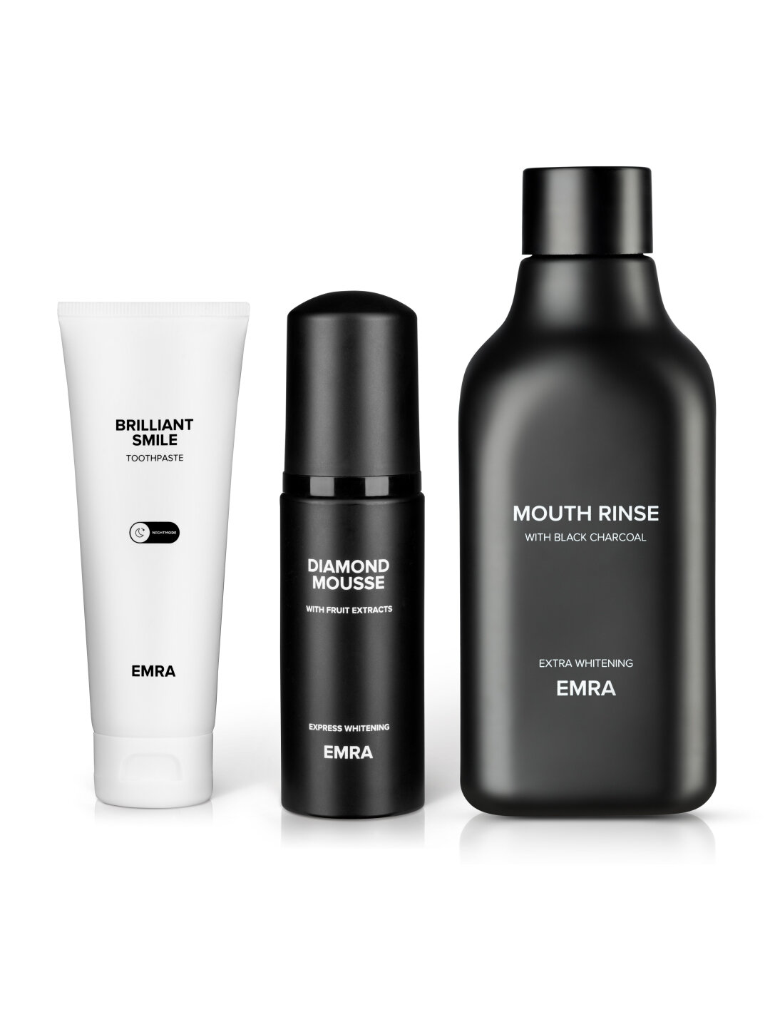 Набор для ухода за полостью рта "Идеальный уход" от EMRA: зубная паста отбеливающая, пенка для зубов, ополаскиватель для полости рта