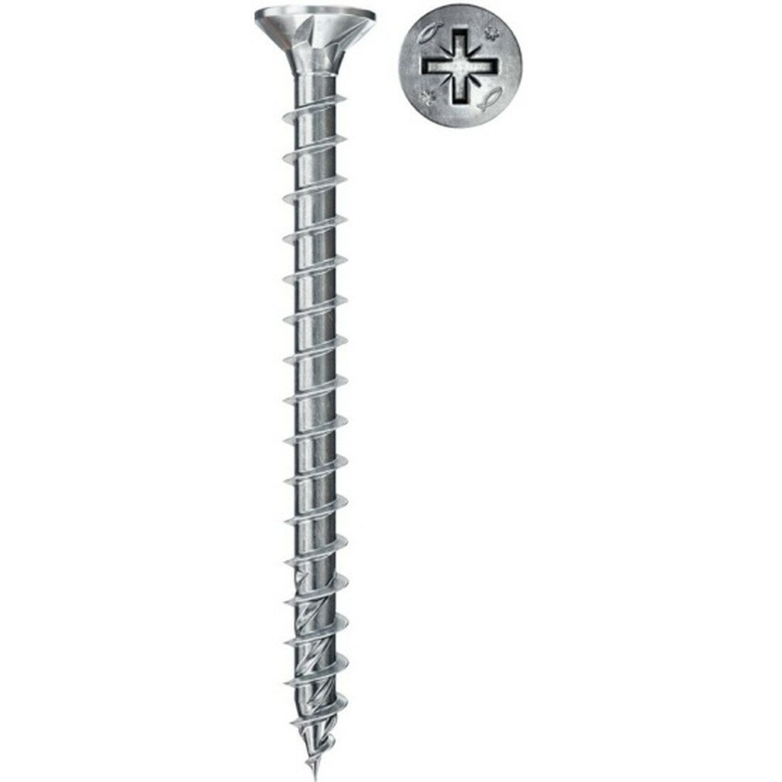 Саморез по дереву Fischer_de FPF CZF 4,0x40 Torx полная двойная резьба насечка белый цинк (упак. 200шт)