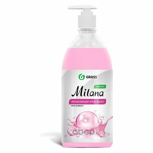 Крем-мыло жидкое увлажняющее "Milana fruit bubbles" (флакон 1000 мл) Grass - фото №1