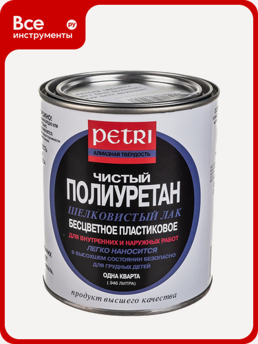 Изображение товара Полиуретановый лак Petri Diamond Hard полуматовый PC1911401, деревянная, защищенная