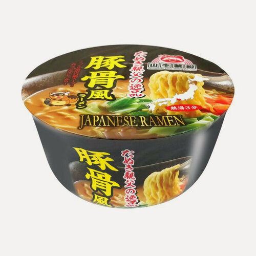 Изображение товара Лапша быстрого приготовления Yamamoto Seifun Рамэн на свином бульоне, неострая с чесноком 91 г, Япония