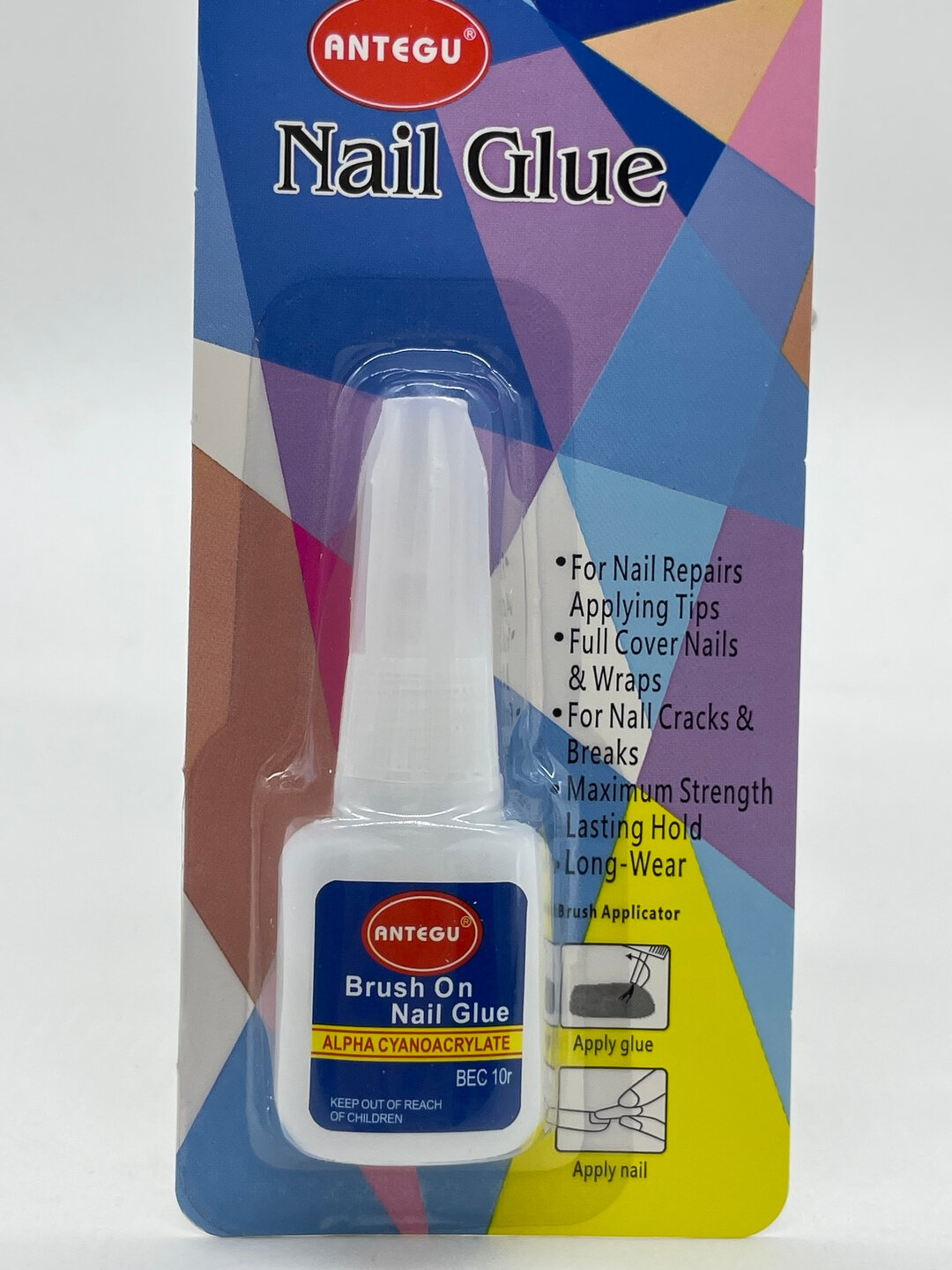 Клей для накладных ногтей, страз, прозрачный Brush-on nail glue
