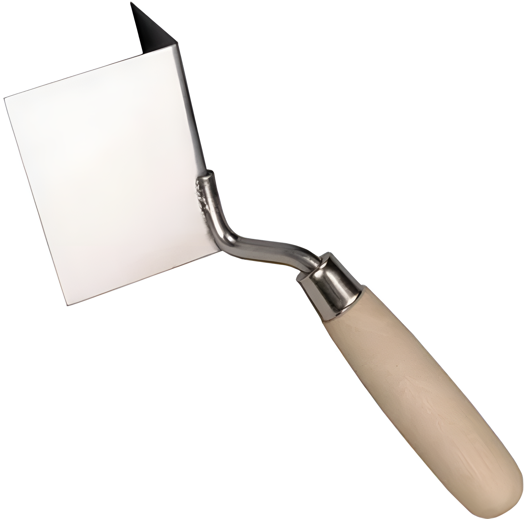 Кельма штукатурная 60х60х80мм для внешних углов нержавеющая полированная сталь деревянная ручка 