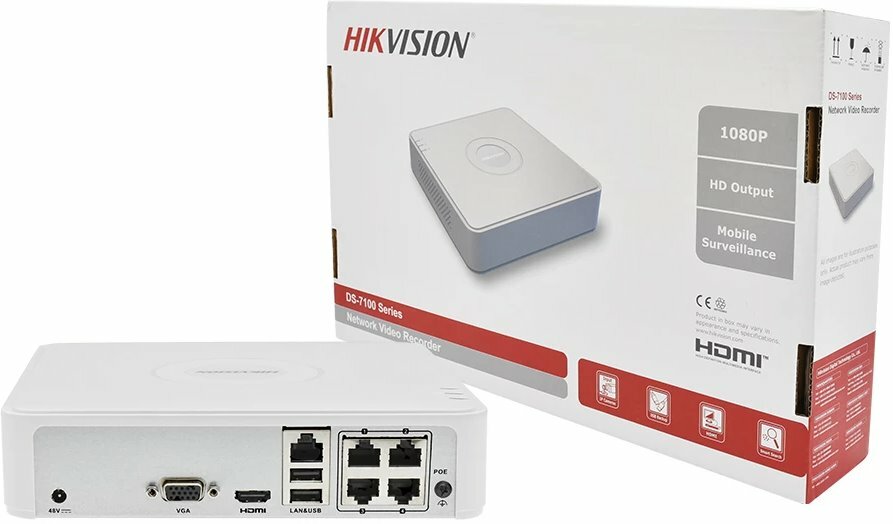 Сетевой видеорегистратор HikVision DS-7108NI-Q1, PoE, 8 каналов, 720p