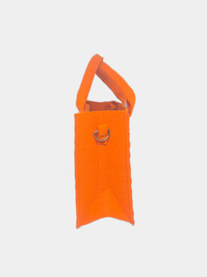 Сумка клатч , фактура бархатистая, оранжевый — фото 1