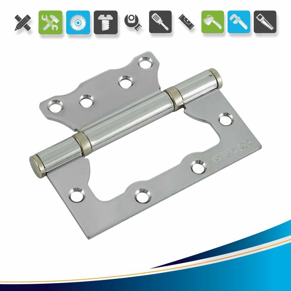 Петля без врезки N100500/2BB-CP/BL 100x75x2.5 мм сталь цвет хром