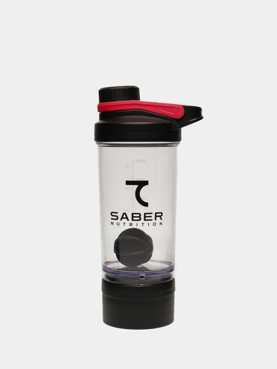 Шейкер 7SABER, для спортивного питания, с контейнером для спортивных добавок 500 мл