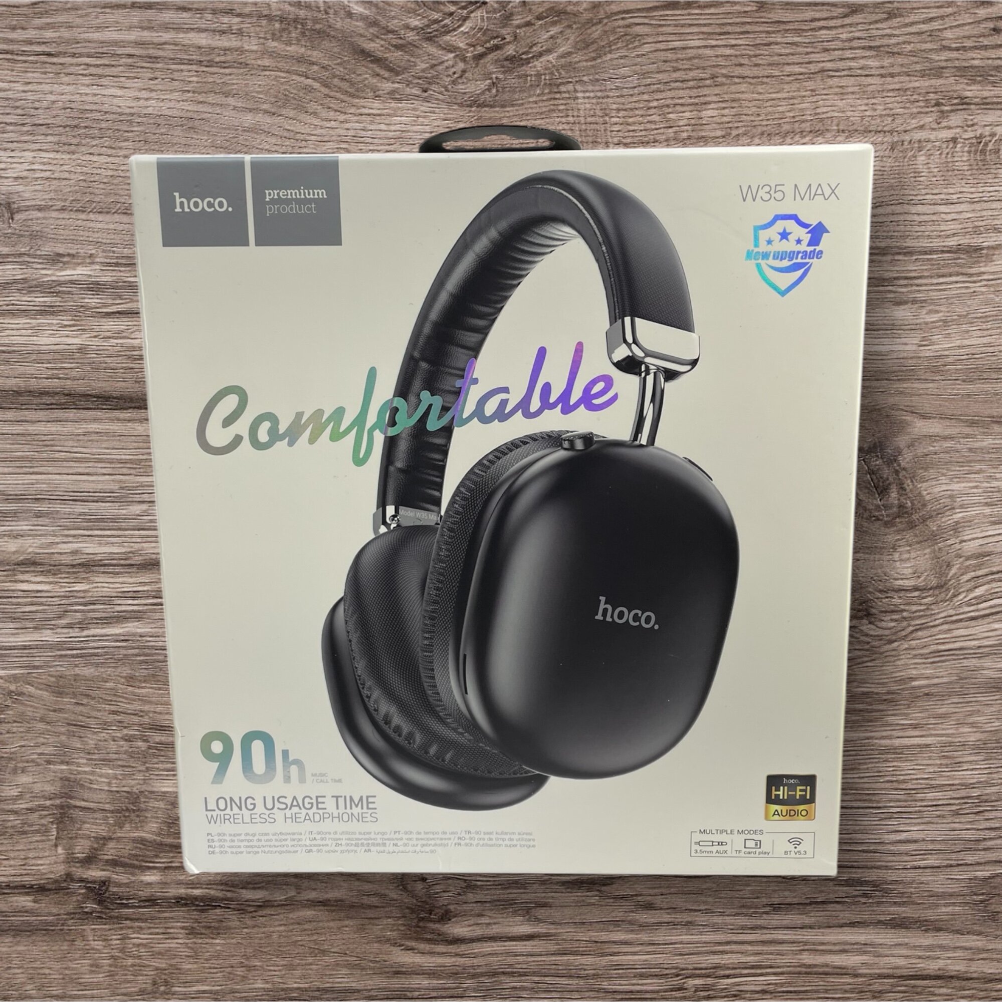 Наушники беспроводные большие Hoco W35 Air с микрофоном, полноразмерные, накладные, Bluetooth 5.3, 3.5 мм, серый