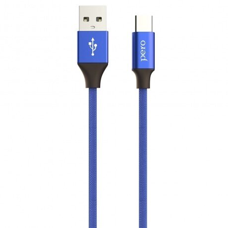Дата-кабель PERO DC-02 Type-C 2.4А 1м синий