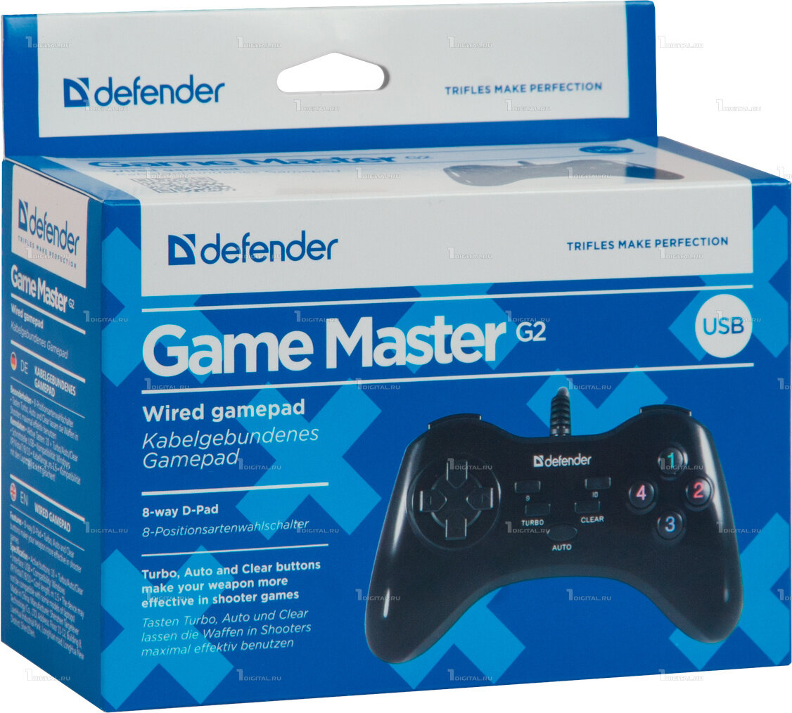Геймпад Defender Game Master G2 USB, 10 кнопок , USB, 1.5 м