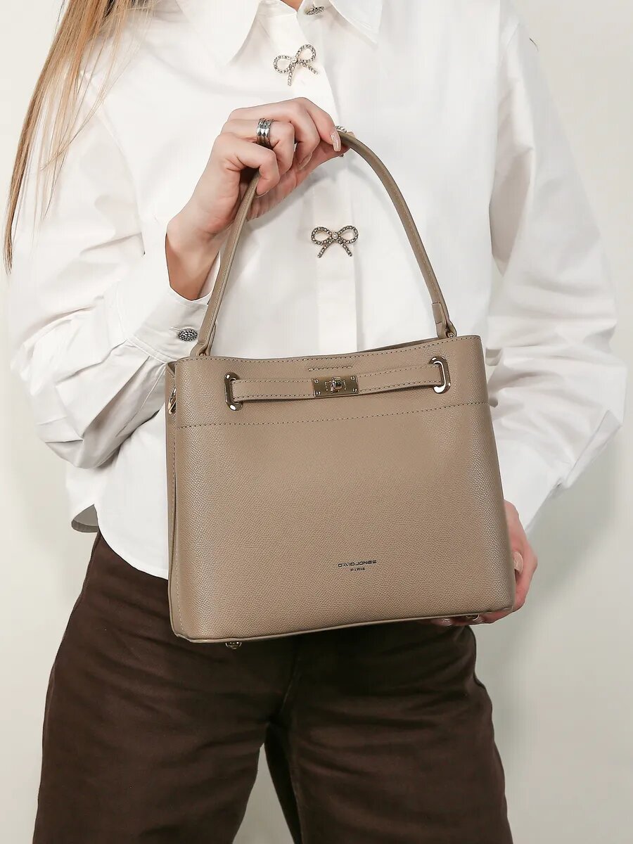 Сумка хобо DAVID JONES, кофе — фото 1