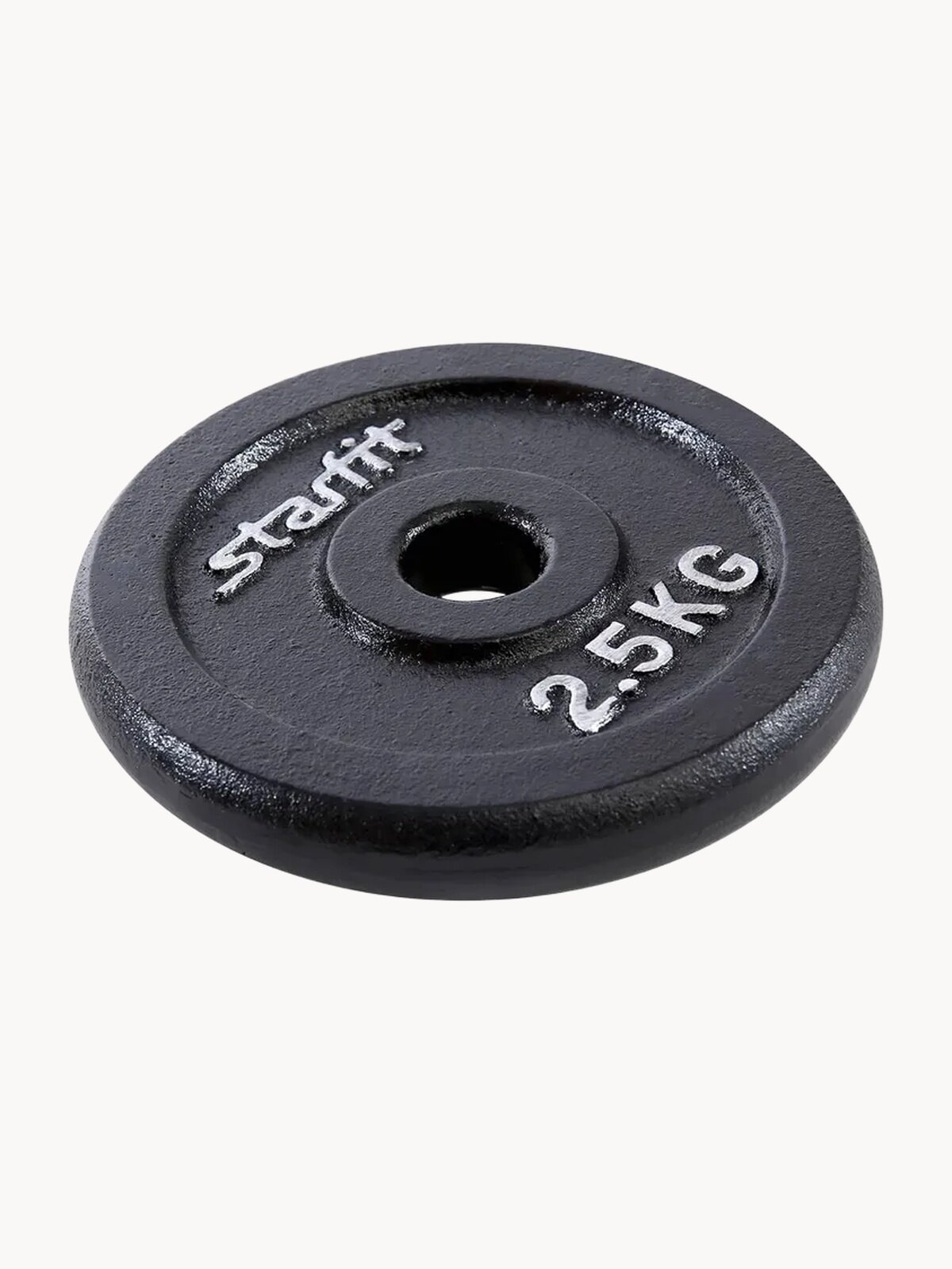 Блин для штанги чугунный STARFIT, вес 2,5 кг, d=26 мм, цвет черный
