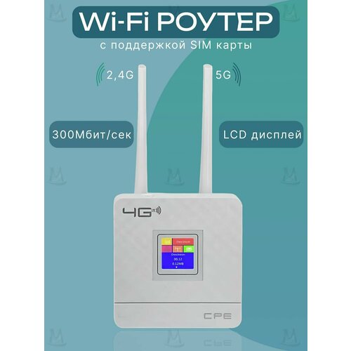 Роутер WIFI 4G для сим карты Wi-Fi / Сетевой вай фай 4 G simcard мини маршрутизатор для проводного беспроводного интернета вайфай