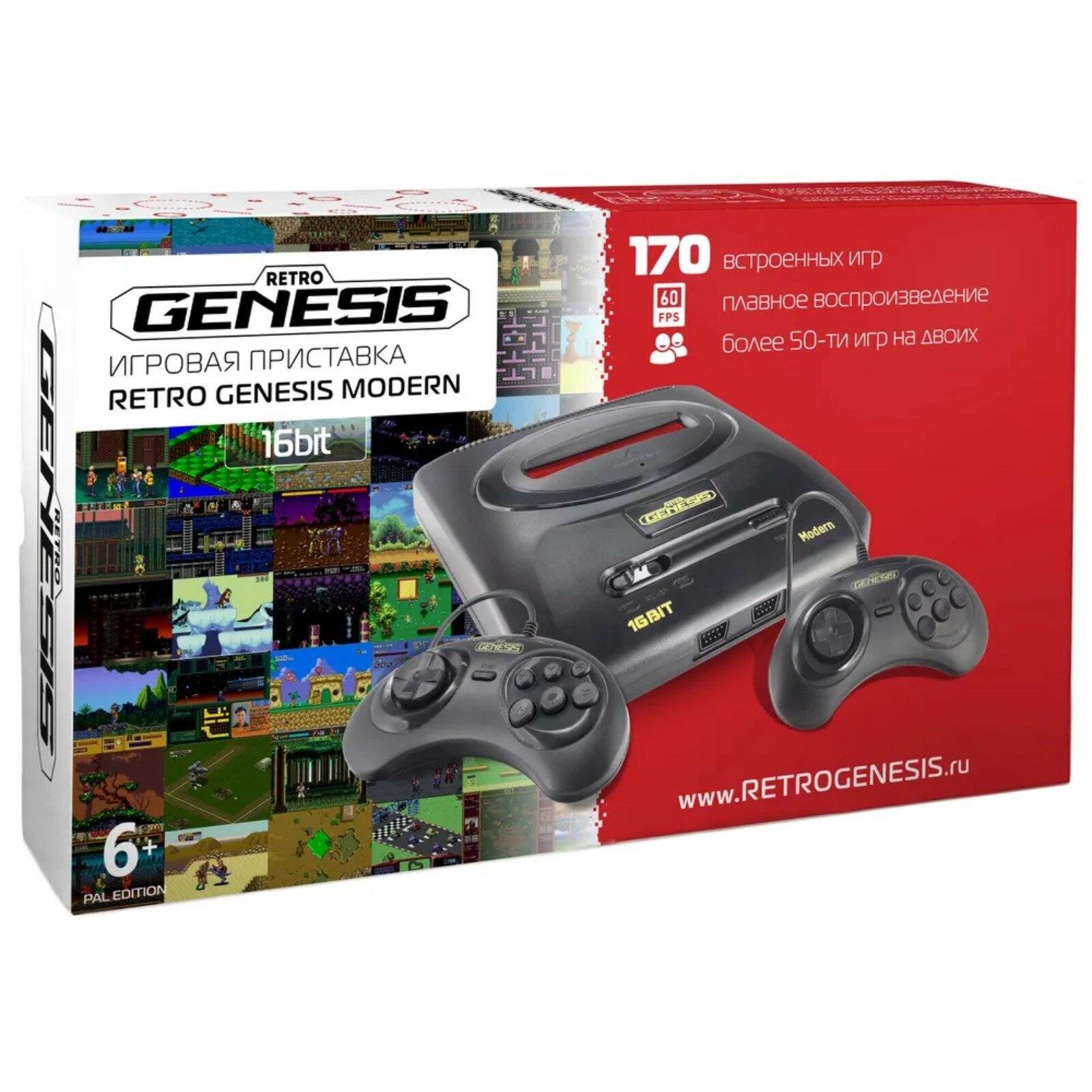 Игровая консоль RETRO GENESIS Modern 170 игр, два джойстика, черный - фото №14