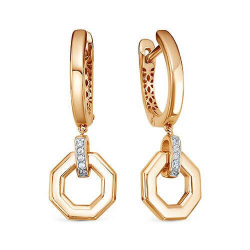 фото Серьги maskom, красное золото, 585 проба, фианит маском