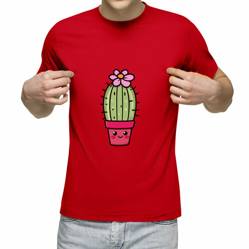 мужская футболка кактус xl белый Футболка Us Basic, размер 2XL, красный