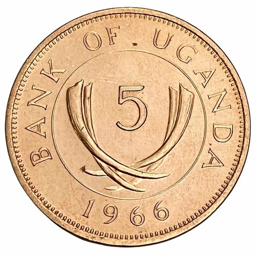 Уганда 5 центов 1966 г. (Proof)