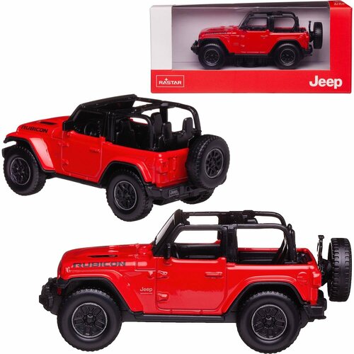 Машина металлическая 1:43 JEEP Wrangler Rubicon, цвет красный - Rastar [59000R] машина р у 1 24 jeep wrangler rubicon кр