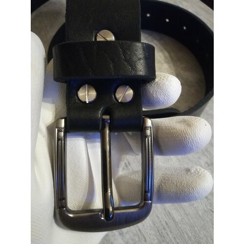 фото Ремень , размер 120, черный ручная работа