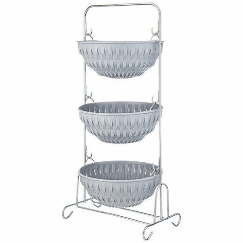 Фруктовница корзина для овощей трехъярусная LIMON пластик 4713₽