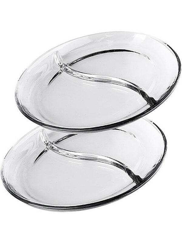 фото Менажница, стеклянная, 2 секции