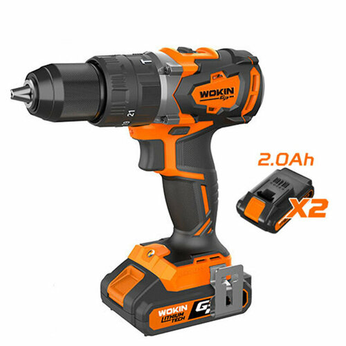 Дрель ударная WOKIN аккумуляторная 20 В 58 Нм биты CrV адаптер CrV 2 аккумулятора зу 620160 1455000₽