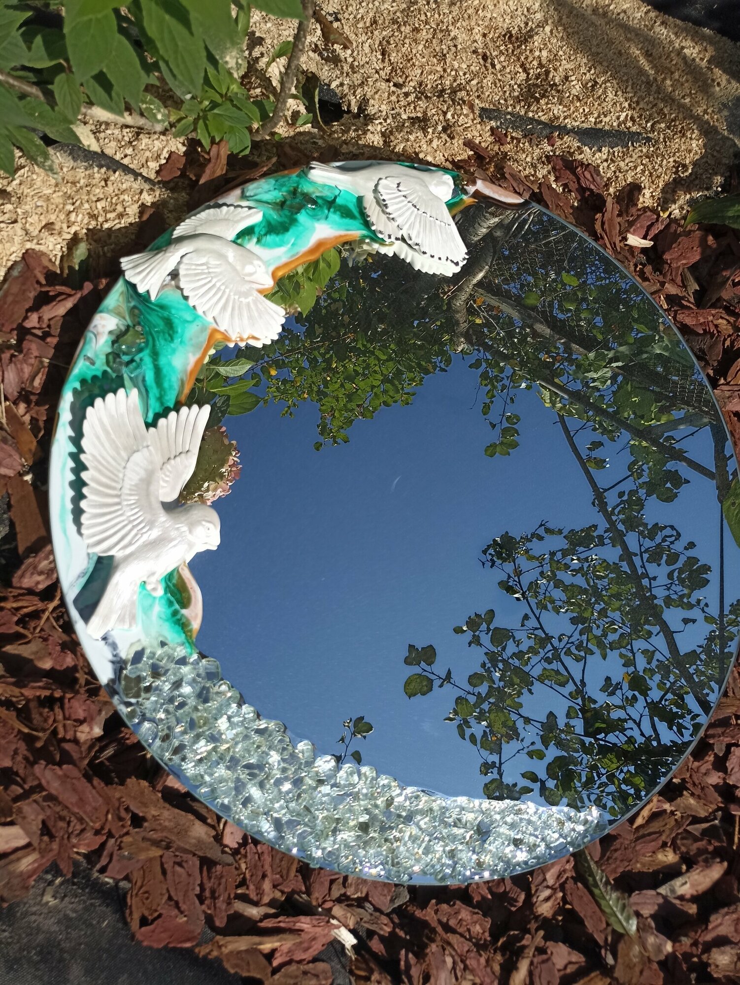 Зеркало интерьерное дизайнерское Райские птицы - фотография № 6