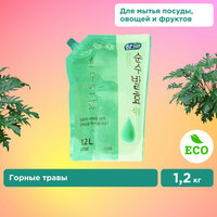 CJ Lion Ср-во д/мытья посуды Chamgreen Pure Fermentation "Растительные ферменты" мягк. упак, 1200мл