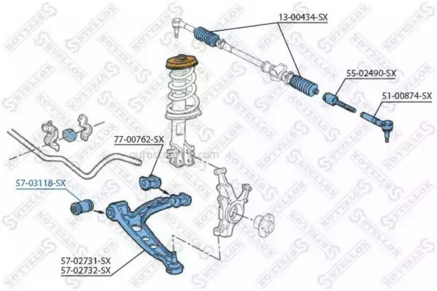 STELLOX 5703118SX 57-03118-SX_сайлентблок рычага пер!\ Fiat Punto all 93-99