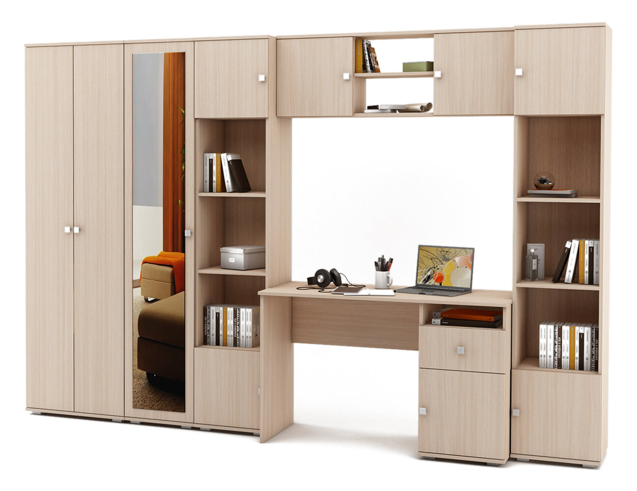 Стол письменный для школьника Владимирской мебельной фабрики Тунис (Никс) 5 Дуб молочный