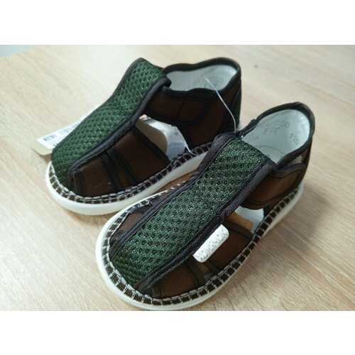 Сандалии Сандра, зеленый, коричневый