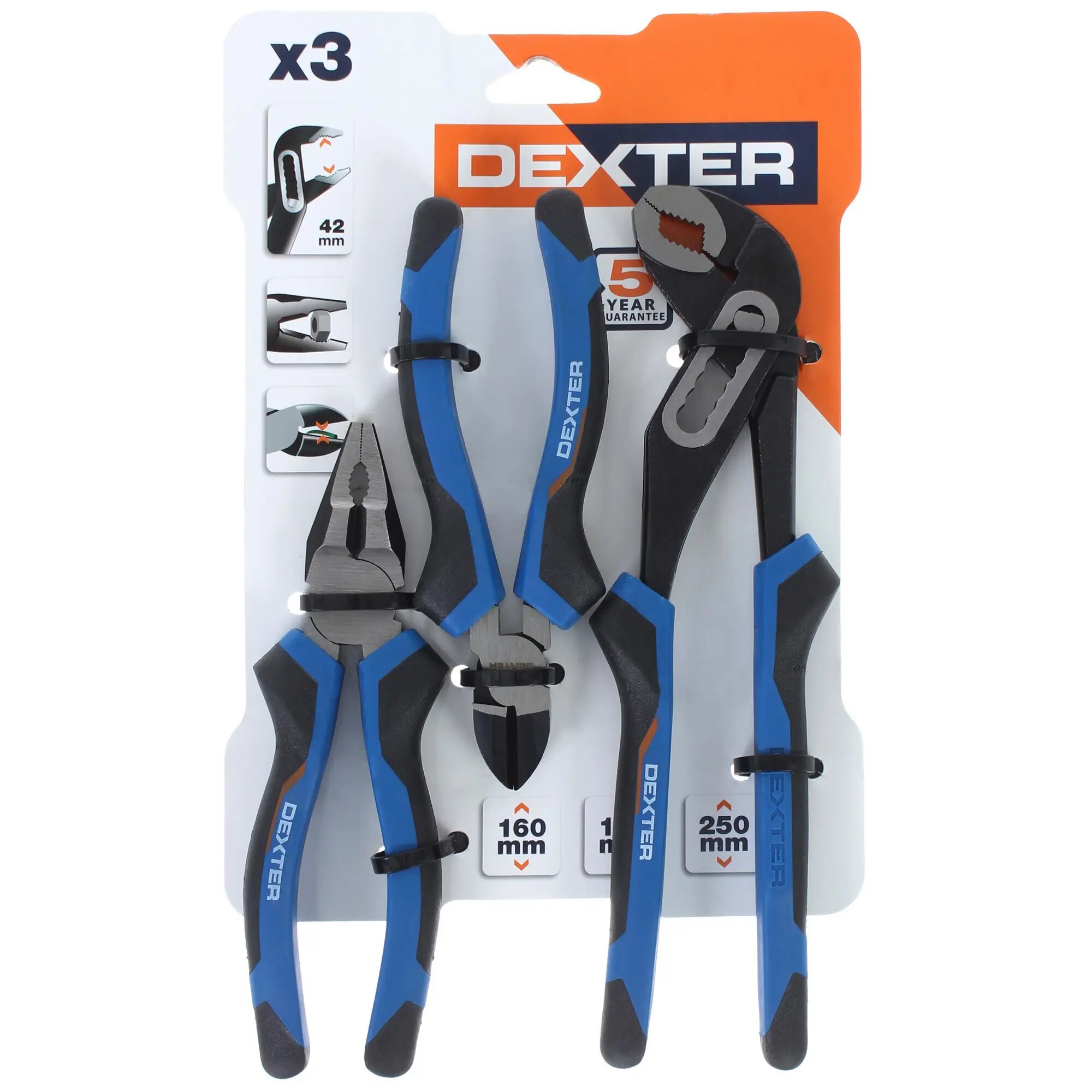 Набор плоскогубцы Dexter 3 шт. - фото №5