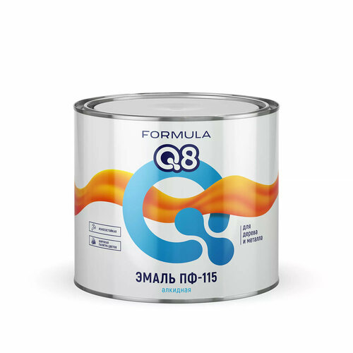 Эмаль ПФ-115 алкидная Formula Q8, глянцевая, 1,9 кг, оранжевая эмаль пф 115 алкидная formula q8 глянцевая 1 9 кг вишневая