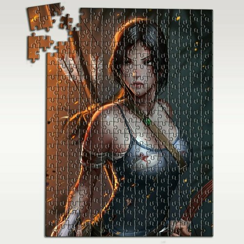 Пазл картонный 39,5х28 см, размер А3, 300 деталей, модель игра Tomb Raider Lara Croft Лара Крофт Расхетительница гробниц - 6579 П