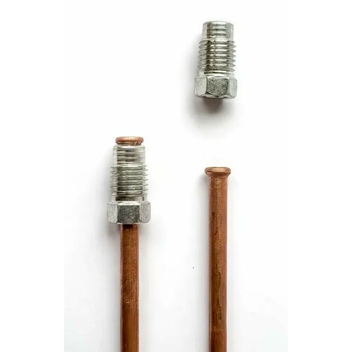 Трубка тормозная медная в сборе длина 650 мм со штуцерами М10х1 (ТХ)