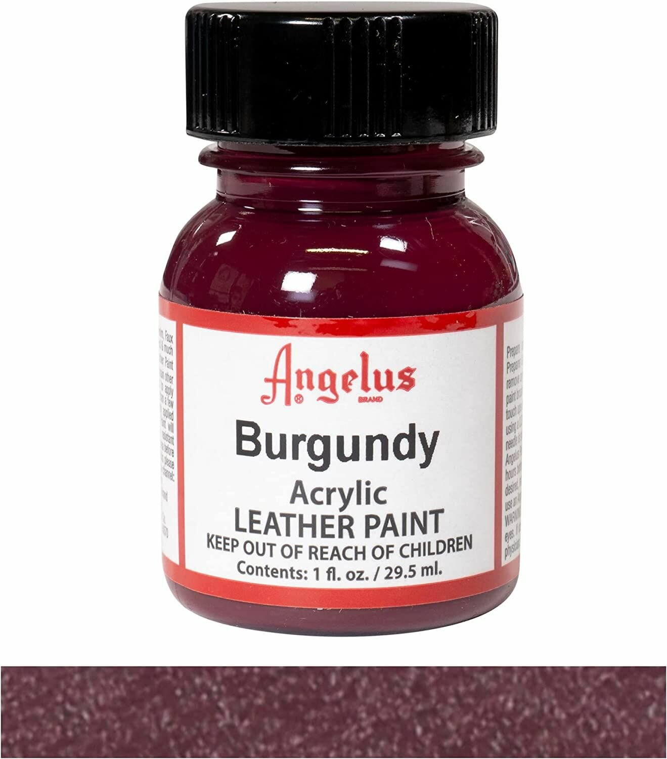 Акриловая художественная краска Angelus для ткани и кожи Burgundy 060 (бордовый) 29.5 мл
